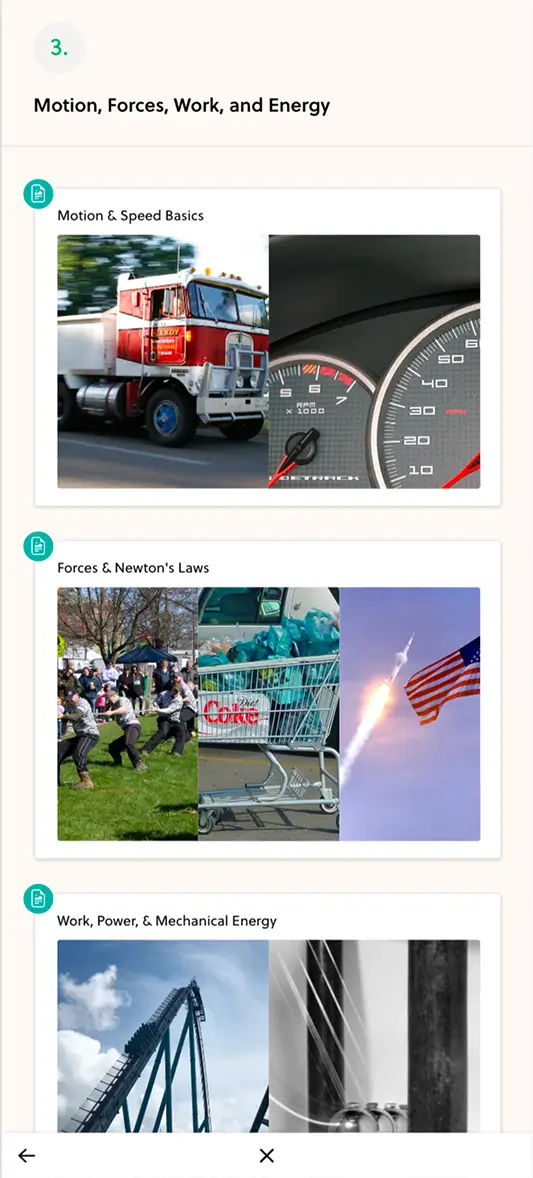 MeritMarch ASVAB prep mobile learning card view