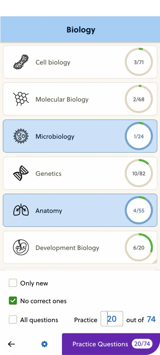 MeritMarch mobile practice question flow